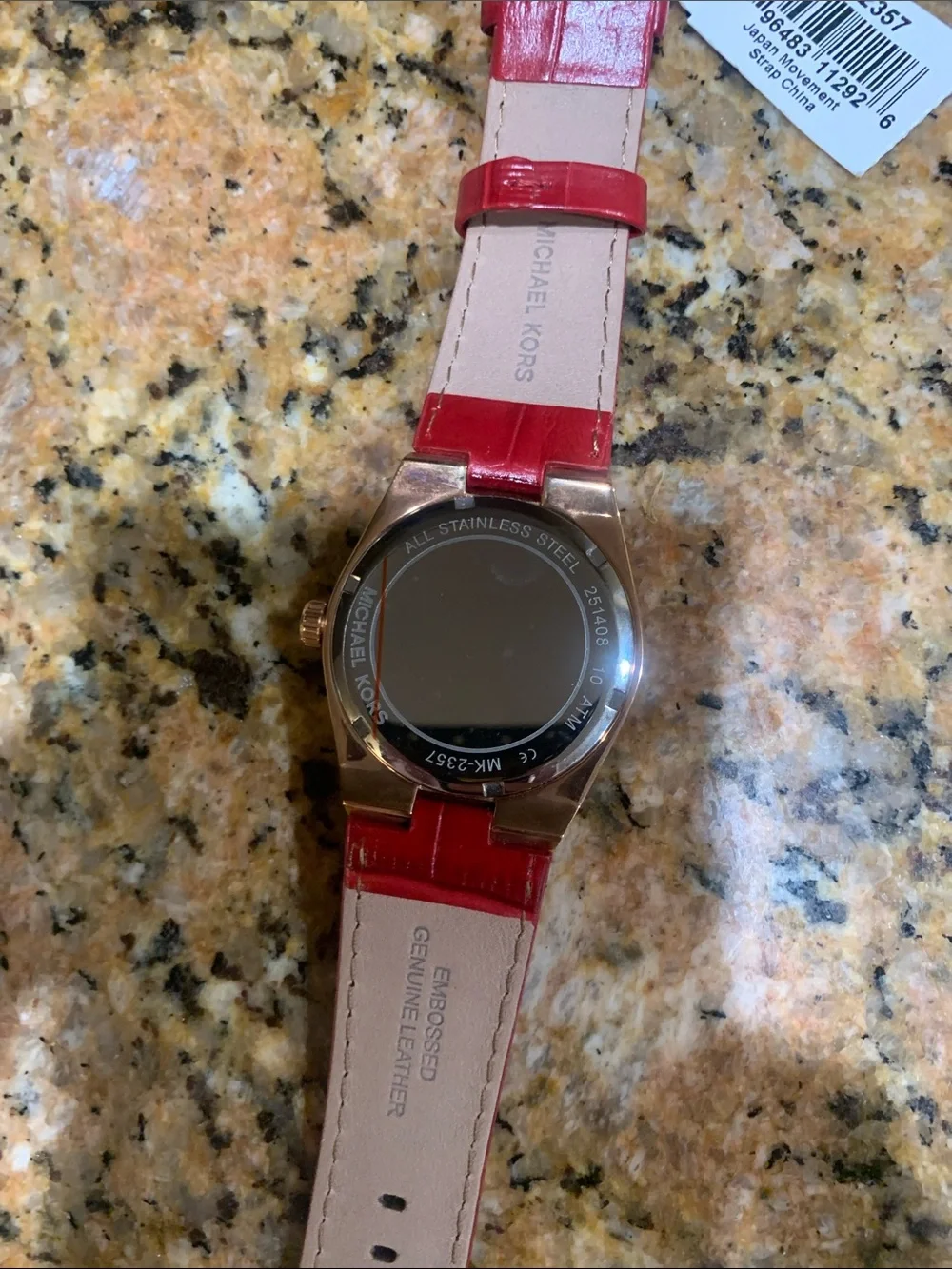 Brand new limited edition red, rose gold plated authentic rare watch/ leather